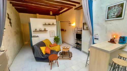 Kuchyň nebo kuchyňský kout v ubytování Studio cosy hypercentre Terrasse