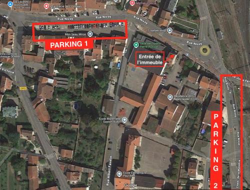 a map of the intersection of a street at Chic Nivoy Retreat, parking et gare à proximité in Pagny-sur-Moselle