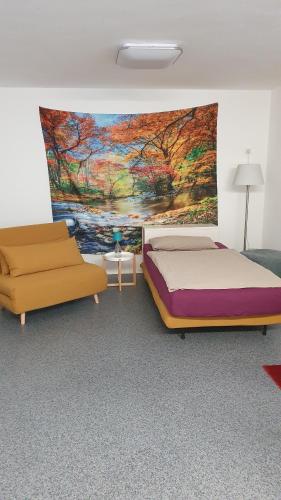 Ένα ή περισσότερα κρεβάτια σε δωμάτιο στο Gästezimmer Carmen