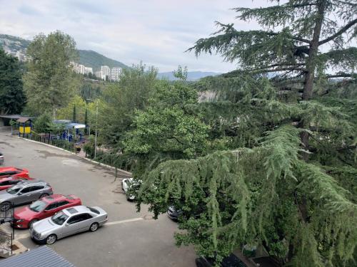 a group of cars parked in a parking lot at In House in Tbilisi City