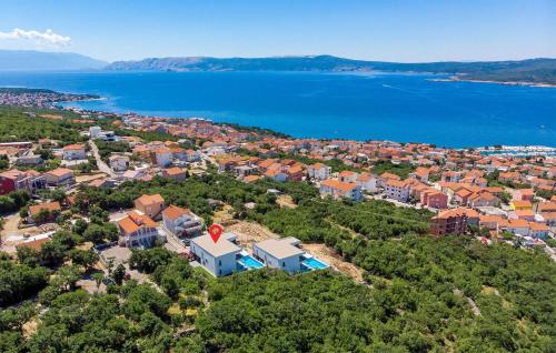an aerial view of a city and the water at Awesome Home In Crikvenica With Sauna in Crikvenica
