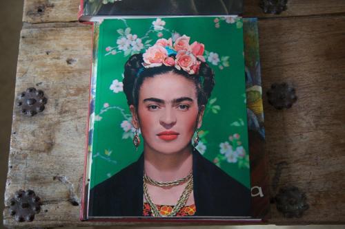 a painting of a woman wearing a flower crown at LiveTulum in Tulum