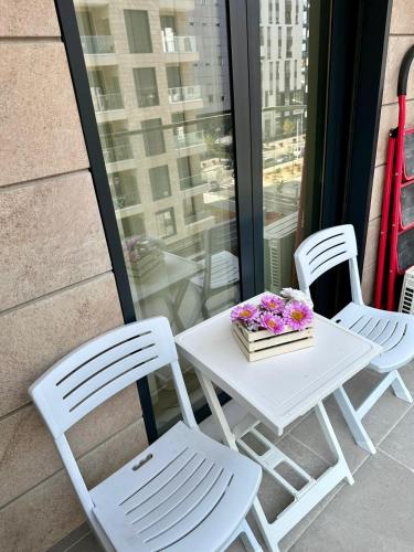 Balkón nebo terasa v ubytování Soleis Apartament