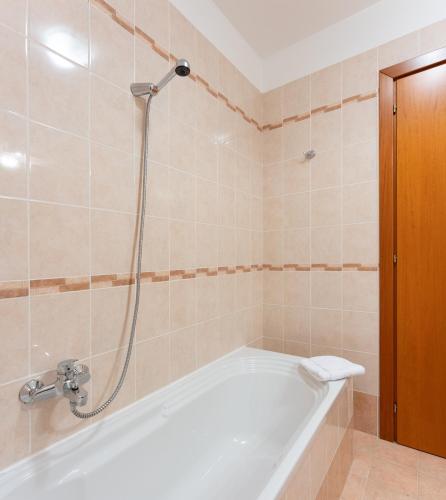 a bathroom with a bath tub and a shower at Domus Hotel in Bagnoli del Trigno