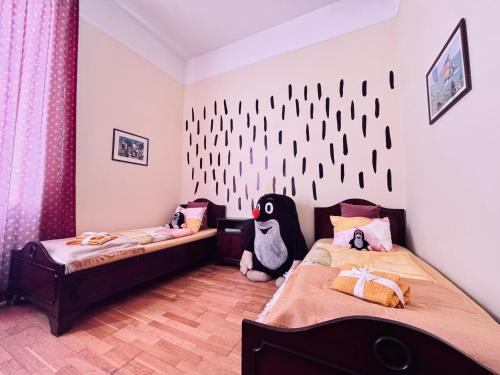 Postel nebo postele na pokoji v ubytování KRTEK , 2 Beds, Theme Room, Free Parking