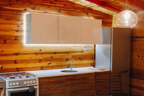 Kuchyň nebo kuchyňský kout v ubytování Mutlu Tiny House