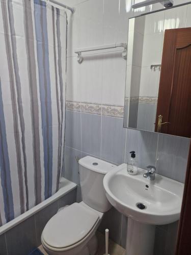 a bathroom with a toilet and a sink at APARTAMENTO EL RINCÓN in La Restinga