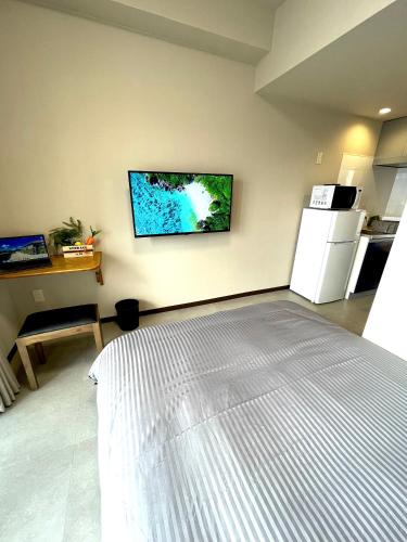 TV a/nebo společenská místnost v ubytování KIYAZA Resort 沖縄 KUME