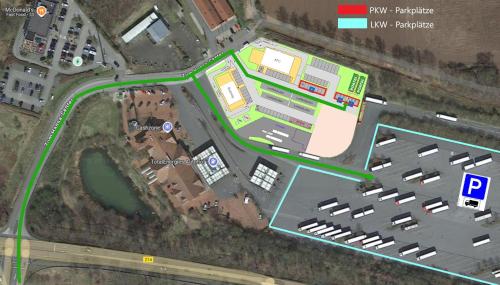 a site plan of a building with a parking lot at Roatel Holdorf A1 my-roatel-com in Holdorf