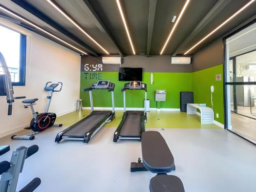 Fitness centrum a/nebo fitness zařízení v ubytování Conforto e Funcionalidade na Bela Vista