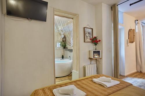 Appart Aix sauna jacuzzi balneo spa privatifs hyper centre historique cour intérieur