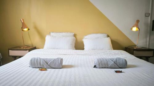 Ένα ή περισσότερα κρεβάτια σε δωμάτιο στο Chambre Privée Chez l'Habitant Confort Charme Hypercentre
