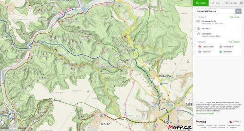 a detailed map of a park with roads and trails at Četnická Stanice Mšeno in Mšeno