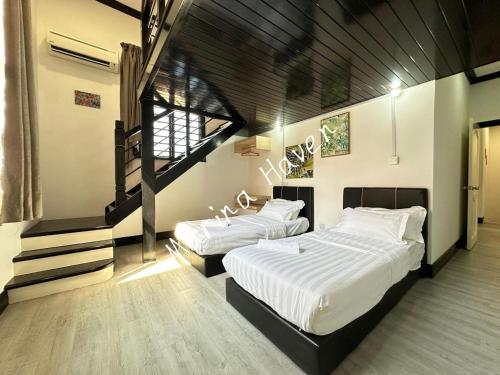 Ένα ή περισσότερα κρεβάτια σε δωμάτιο στο Kota Kinabalu Marina Haven Condo