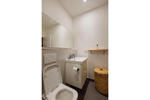 a bathroom with a toilet and a sink at Nafsi Nomad in Paje