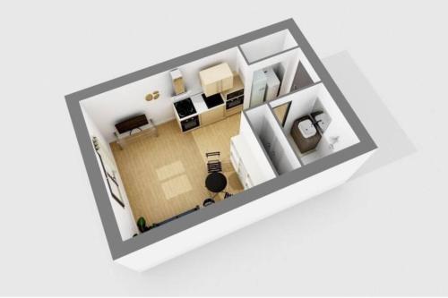 un petit appartement avec une pièce dans l'établissement Studio cosy à 2 pas de la mer et du centre ville d'Houlgate !, à Houlgate