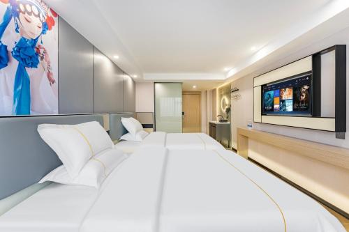 Katil atau katil-katil dalam bilik di Yimi Hotel - Xicun Metro Station Branch