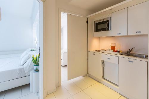 Η κουζίνα ή μικρή κουζίνα στο Hotel Al Cavallino Bianco