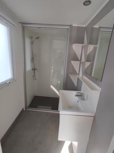 Koupelna v ubytování Mobil home Houlgate