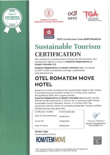 Sijil, anugerah, tanda atau dokumen lain yang dipamerkan di Romatem Move İstanbul Disabled Hotel
