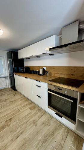 Η κουζίνα ή μικρή κουζίνα στο Apartamenty Oracka Przystań Solna 1