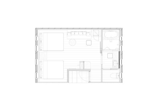 a drawing of a floor plan of a house at Hotel Paul House in Tokyo