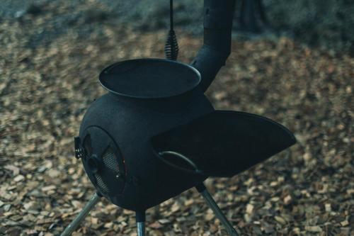 a black object sitting on the ground at Earthboat Togakushi in Nagano