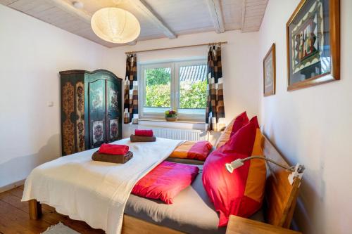 Ένα ή περισσότερα κρεβάτια σε δωμάτιο στο Öko Fewo Silbermöwe