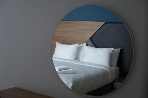 Cama o camas de una habitación en Eikon Apartments Abastumani
