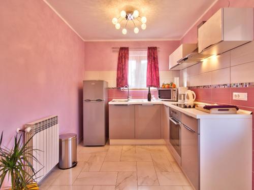 Kuchyň nebo kuchyňský kout v ubytování Apartments Cvek
