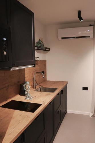 a kitchen with a sink and a counter top at PaMar Downtown Apartments in Split