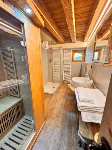 Koupelna v ubytování Chalet du Paradis