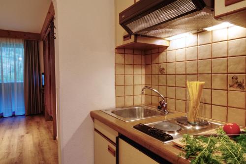 Kuchyň nebo kuchyňský kout v ubytování Versalerhof