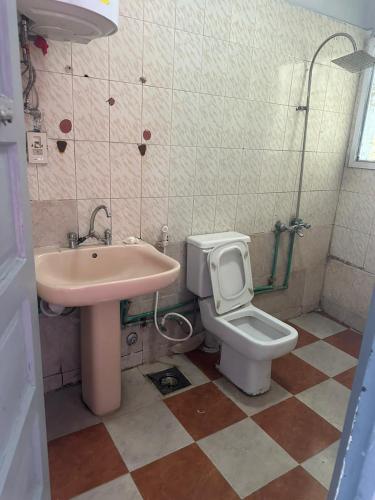 a bathroom with a toilet and a sink at Hostal oasis in Cairo