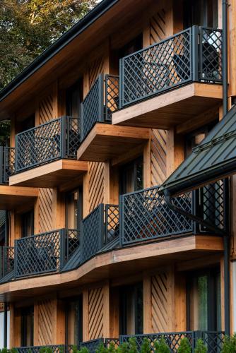 Balkón nebo terasa v ubytování Stefanova Zakopane Aparthotel & Spa