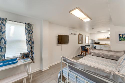 a hospital room with a bed and a window at Daytona Beach Studio Walk to Boardwalk and Pier! in Daytona Beach