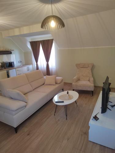 a living room with a couch and a table at Apartman Anđela in Jakovo
