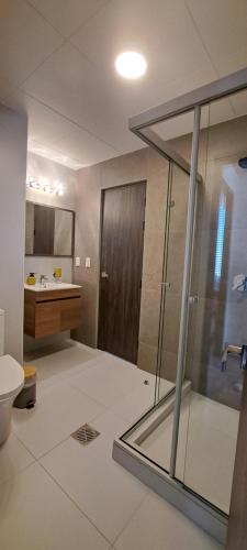 łazienka z prysznicem i toaletą w obiekcie Penthouse titanium mac w mieście La Paz