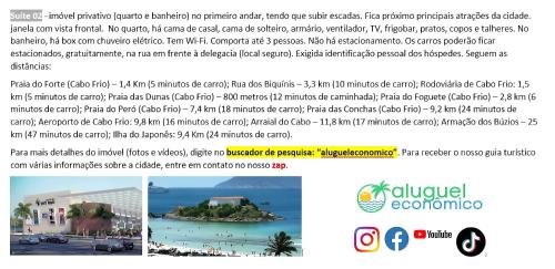 a page of a website with a picture of an island at Cabo Frio - Jardim Caiçara - Aluguel Econômico in Cabo Frio