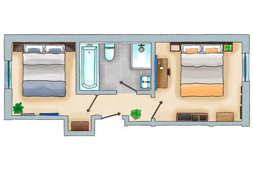 a floor plan of a house at The CLOUD Brockenhurst B&B in Brockenhurst