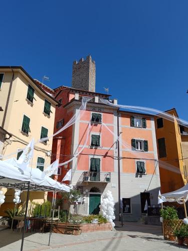 a building with a tower on top of it at Casa Martina in Arcola