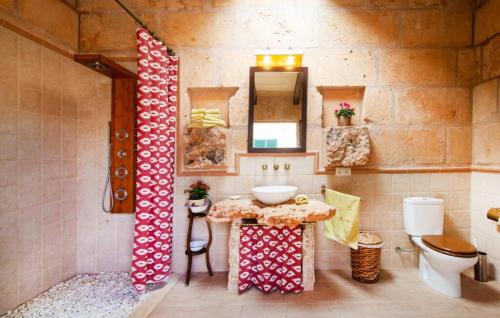 a bathroom with a sink and a toilet at Son Dalabau in Son Veri
