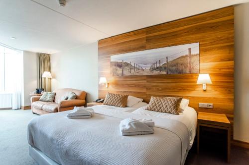 Rúm í herbergi á Suite with stunning sea view