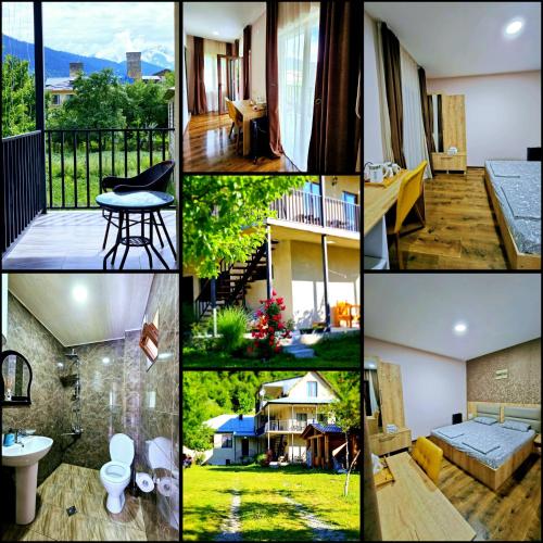 a collage of pictures of different types of homes at B&B House in Mestia