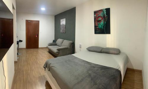 Katil atau katil-katil dalam bilik di Flat 406A com piscina na cobertura