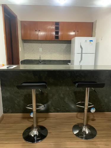 Dapur atau dapur kecil di Flat 406A com piscina na cobertura