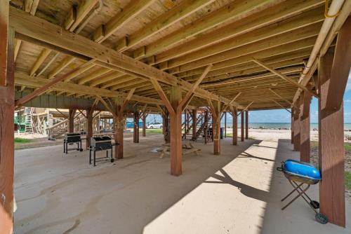 a building under construction with a wooden ceiling at Oceanfront 4BR, Peaceful, Cozy, Kids/Pet Friendly! in Freeport