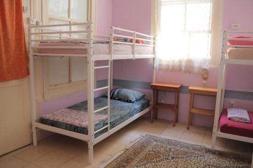 Ένα ή περισσότερα κρεβάτια σε δωμάτιο στο Lotus Garden Hostel Izmir