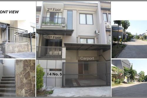 a collage of four pictures of a house at Calm, cozy and relaxing house in Bandung