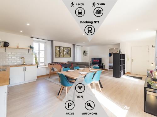 Le Spacieux Baby foot 3 chambres Parking Centre